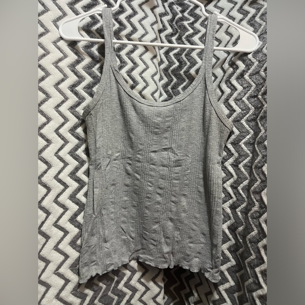 Ambiance Grey Ribbed Tank Cami